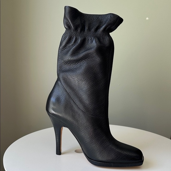 Cole Haan Gali Ruched Leather Boot Slouchy Elastic Top Nike Air Technology EUC - Picture 6 of 16